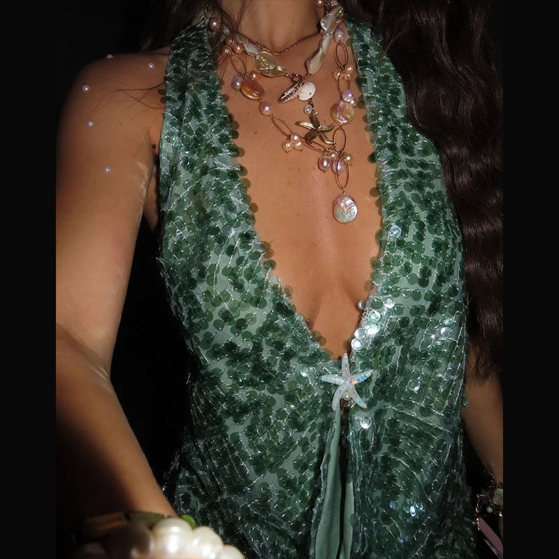 House Del So - 🌿 Emerald Allure Halter Top