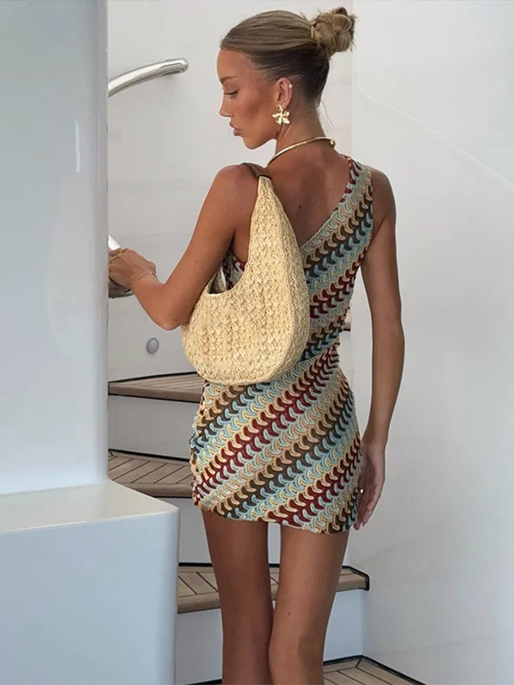 Wave Goddess One-Shoulder Dress🌊✨